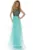Rochie Atmosphere lunga din tul mint cu dantela verde in zona bustului