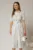 Rochie DY Fashion alba cu buline tip camasa si curea in talie