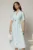 Rochie DY Fashion bleu cu buline cu decolteu si maneci petrecute