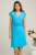 Rochie DY Fashion bleu cu volanase in talie si la umeri