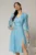 Rochie DY Fashion bleu de ocazie din voal peliculizat cu maneci crapate