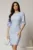 Rochie DY Fashion bleu midi cu decupaj la spate si inchidere cu nasturi perla