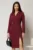Rochie DY Fashion bordo conica tip sacou cu nasturi pe fusta