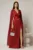 Rochie DY Fashion bordo de ocazie din voal peliculizat cu aplicatii pe umeri