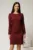 Rochie DY Fashion bordo eleganta cu maneci din voal si aplicatii la decolteu