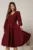 Rochie DY Fashion bordo midi cu funda in talie si decolteu V