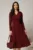 Rochie DY Fashion bordo midi cu funda pe umar