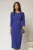 Rochie DY Fashion conica albastra cu decupaj la bust si accesoriu pe talie