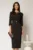 Rochie DY Fashion conica neagra cu decupaj la bust si accesoriu pe talie