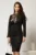 Rochie DY Fashion conica neagra din piele intoarsa