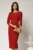 Rochie DY Fashion conica rosu inchis cu decupaj la bust si accesoriu pe talie