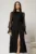 Rochie DY Fashion de ocazie neagra din tull cu guler incretit