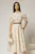 Rochie DY Fashion din poplin bej cu buline cu guler dublu si nasture la guler