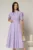 Rochie DY Fashion din poplin lila cu guler dublu si nasture la guler