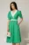 Rochie DY Fashion din poplin verde cu guler in contrast si curea in talie