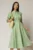 Rochie DY Fashion din poplin verde fistic cu guler dublu si nasture la guler