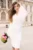 Rochie DY Fashion din stofa alba cu maneci ample din voal