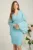 Rochie DY Fashion din stofa bleu cu maneci ample din voal