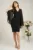 Rochie DY Fashion din stofa neagra cu maneci ample din voal