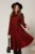 Rochie DY Fashion din tricot burgundy cu curea subtire si fusta clos
