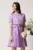 Rochie DY Fashion din viscoza lila cu cordon in talie