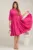 Rochie DY Fashion din voal fucsia clos cu pliuri