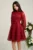 Rochie DY Fashion eleganta din dantela bordo cu nasturi la bust