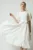 Rochie DY Fashion eleganta din stofa alba cu funda in talie