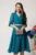 Rochie DY Fashion eleganta din voal turcoaz cu fir stralucitor si cordon