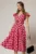 Rochie DY Fashion fucsia cu buline si curea in talie
