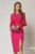 Rochie DY Fashion fucsia cu maneci lungi din voal cu croi mulat