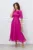 Rochie DY Fashion fucsia lunga cu accesoriu la bust