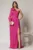 Rochie DY Fashion fucsia pe un umar cu detaliu floral amplu din voal peliculizat