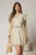 Rochie DY Fashion ivoar scurta cu broderii florale si decolteu petrecut