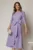 Rochie DY Fashion lila cu funda ampla in talie decolteu rotund maneci trei sferturi