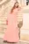 Rochie DY Fashion lunga eleganta din tull roz somon cu pene la umeri