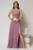 Rochie DY Fashion lunga lila de seara cu aplicatii la bust