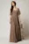 Rochie DY Fashion lunga maro de seara din voal cu decolteu inima