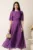 Rochie DY Fashion lunga mov din voal in clos cu accesoriu la bust