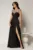 Rochie DY Fashion lunga neagra de seara cu aplicatii la bust