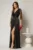 Rochie DY Fashion lunga neagra de seara cu bustul din dantela