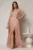 Rochie DY Fashion lunga roz de seara cu bustul din dantela