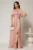 Rochie DY Fashion lunga roz de seara din voal peliculizat