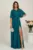 Rochie DY Fashion lunga verde din voal in clos cu crapatura pe picior