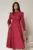 Rochie DY Fashion magenta din poplin cu guler dublu si curea in talie