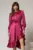 Rochie DY Fashion magenta din satin plin cu croi asimetric