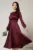 Rochie DY Fashion magenta din voal cu perle la guler si maneci