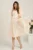 Rochie DY Fashion midi alb in clos cu buline galbene si funda in talie