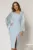 Rochie DY Fashion midi bleu cu maneci din voal ample si decolteu asimetric