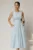 Rochie DY Fashion midi bleu din bumbac cu nasturi si cusaturi pe talie